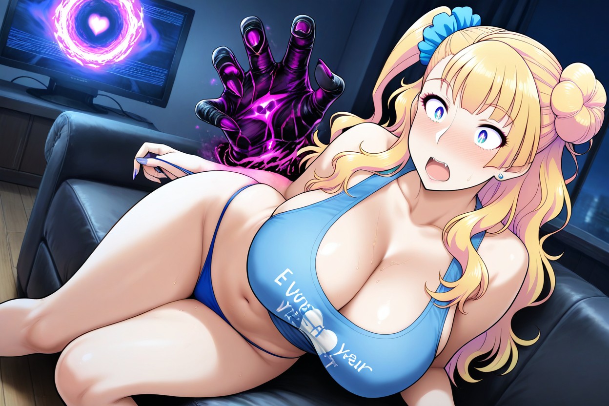 Incredibly Detailed, Scrunchie Print Cropped Tanktop, Dark Night Hentai AI Porn