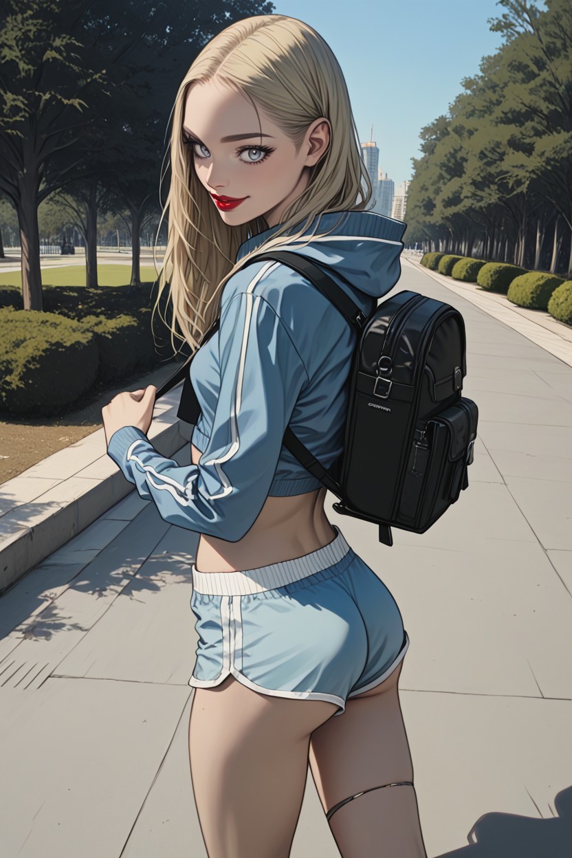 Reflection In Eyes, Blonde, Walking Hentai AI Porn