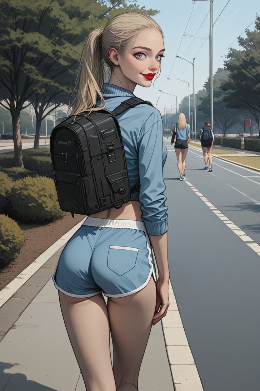 Blonde, Surprise, Skinnyleg Hentai IA