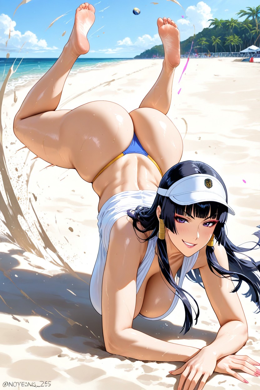 Sand Beachvolley Court, 25+, Dynamic Sexy Hentai AI Porn