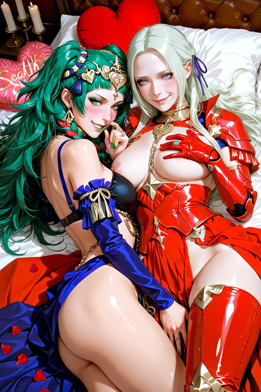 Horny, Large Breast, Sothis Laying On Her Back Hentai AI Porn