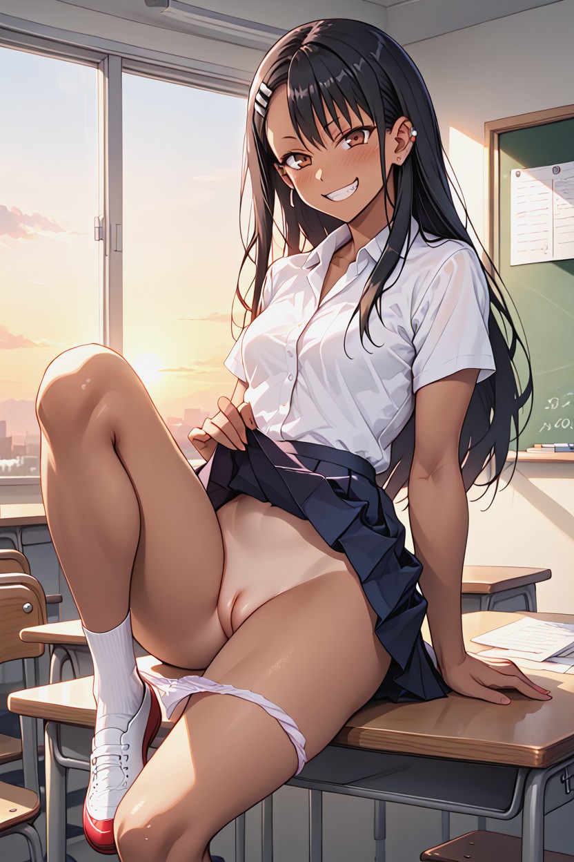 Sunset, Skirt, Desk Hentai AI Porn