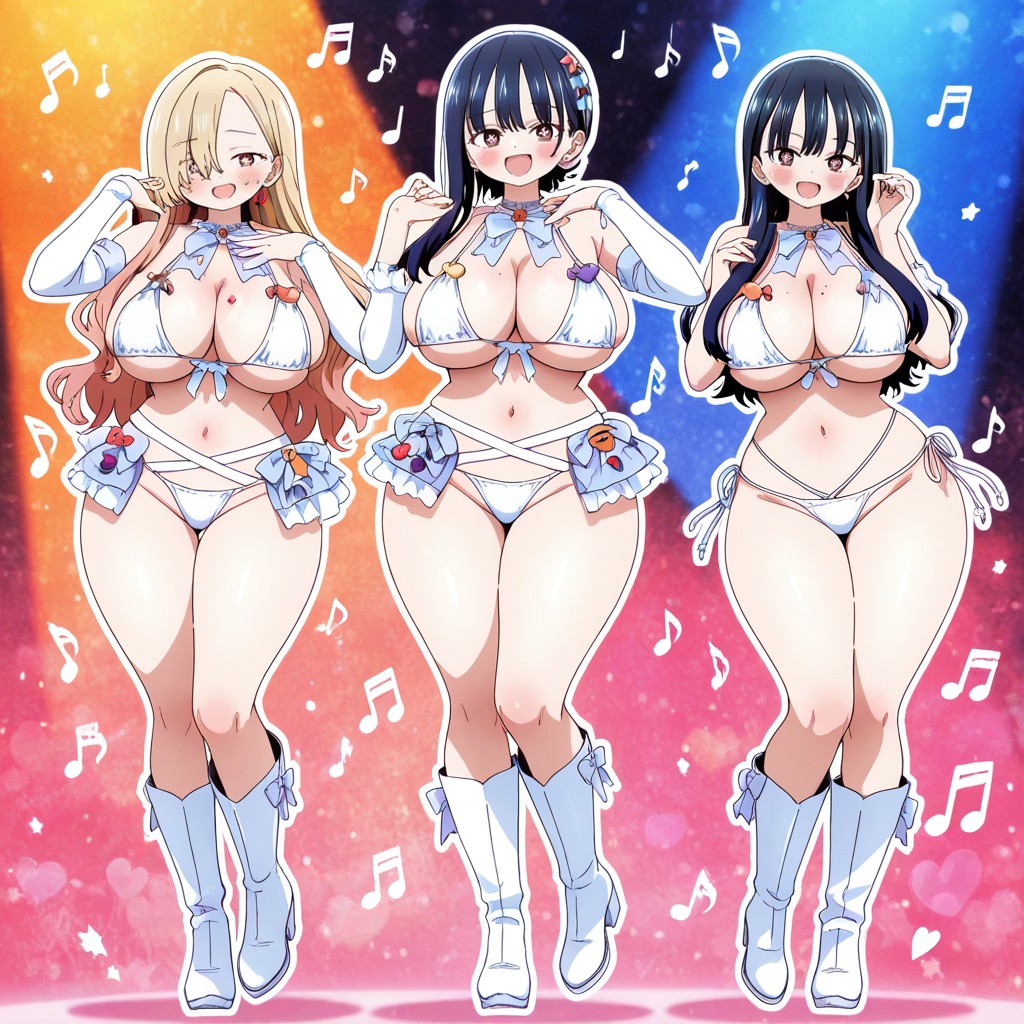 Straps, Open Mouth Smile, Large Sparkling Eyes Hentai AI Porn