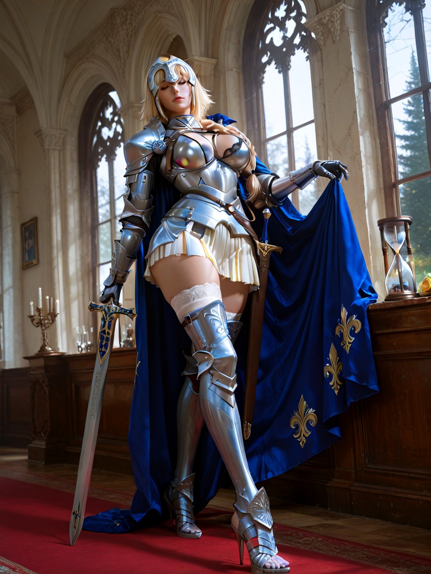 Blonde Hair, High Resolution, Full Armor Hentai AI Porn