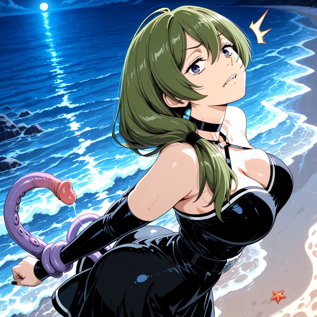 Ubel From Frieren, Tentacles Choke Her Neck, Tight Body Hentai IA