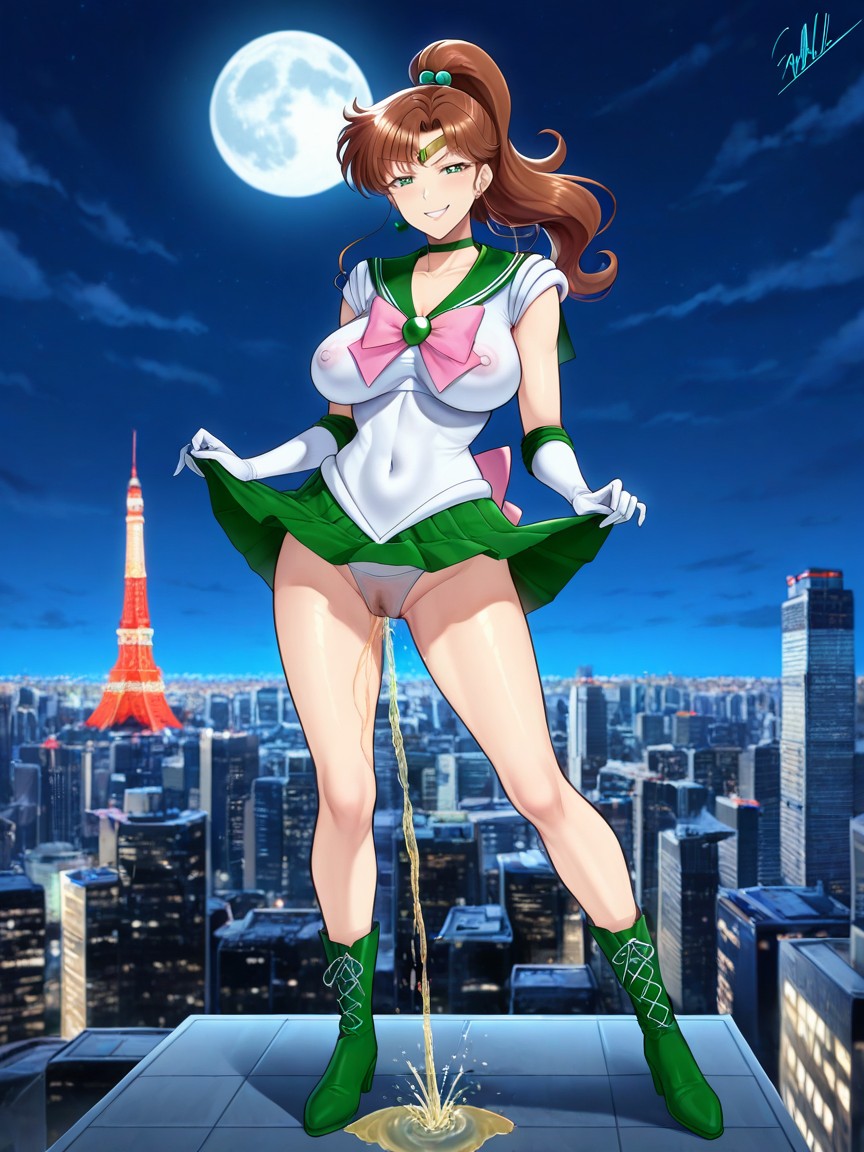 Wet Panties, Green Eyes, Modest Breasts Hentai AI Porn