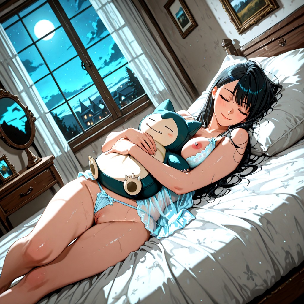 Fancy Bedside Table, Waist Shot, Lights Turned Off Hentai AI Porn