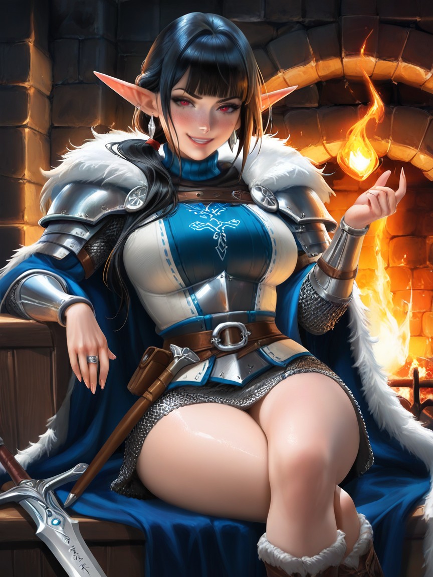 Pale Freckeld Skin, An Imposing, Model Pose Hentai AI Porn