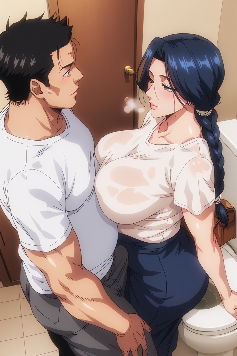 Hourglass, Giant Saggy Breasts, Busty Hentai AI Porn