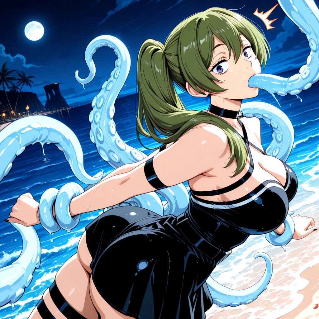 De Arriba A Abajo, Tentacles Choker, Sorprendida Hentai IA