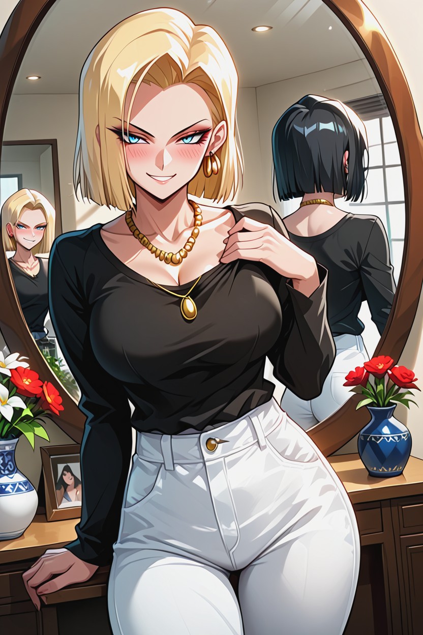 Blue Eyes, Smile, Makeup Hentai AI Porn