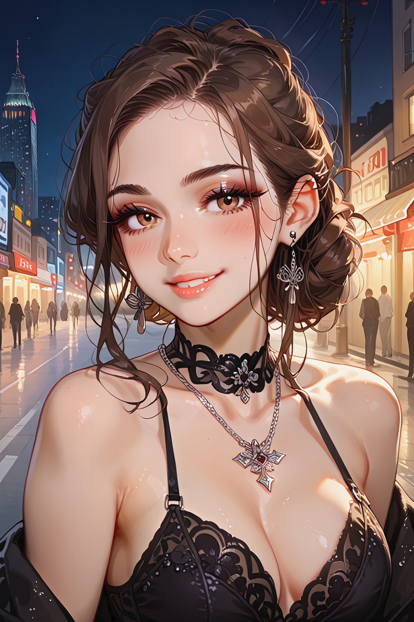 Brunette Hair, Stunning Model, Beautiful Hentai AI Porn