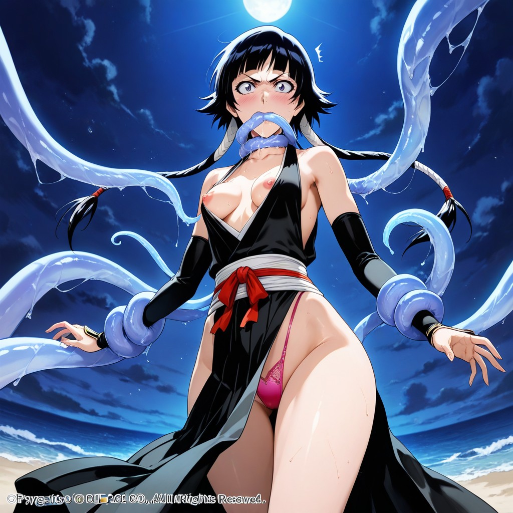 Tentacles Restrain Her Legs, Sui Feng From Bleach, Tentacles Restrained Her Arms Hentai IA