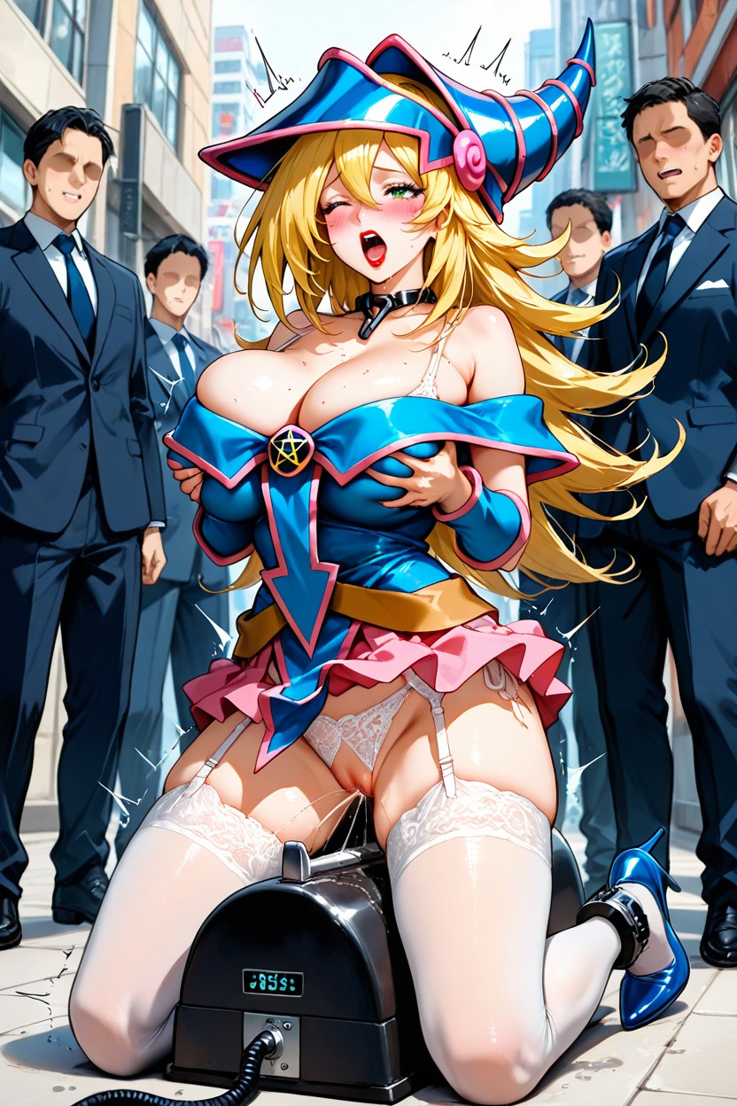She Is Cumming So Hard, Many Men Surrounding Her, Men Are Standing In A Circle Around Her Hentai IA