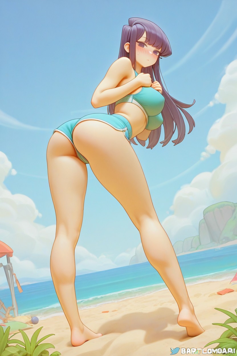 Balanced Body Proportions, Look At The Viewer, Beach Hentai IA