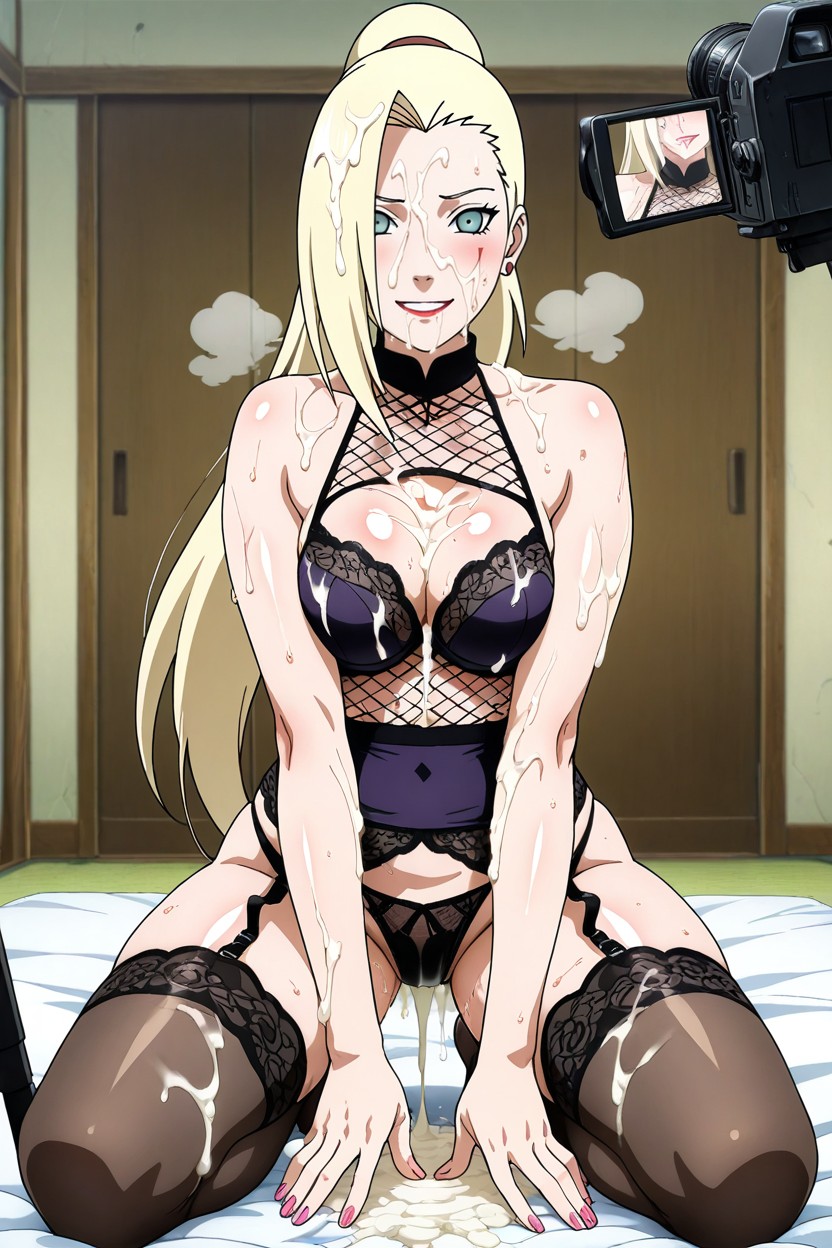 Bukakke, Sexy Face, Thick Thighs Hentai AI Porn