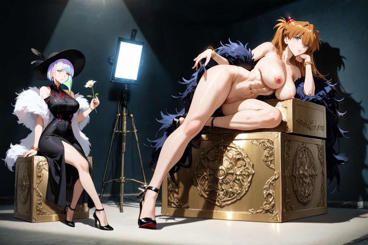 Sighing, Full Body, Sit On Box Hentai AI Porn
