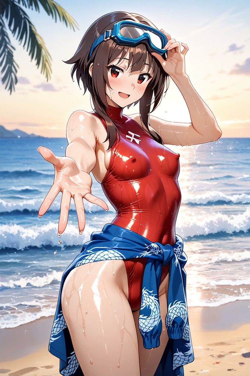 Sunny, Completely Wet, Palm Trees Hentai AI Porn