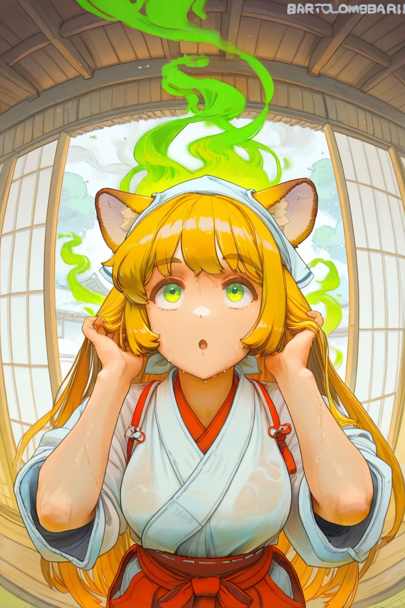 ?!, Blonde Hair, Headshot Hentai AI Porn