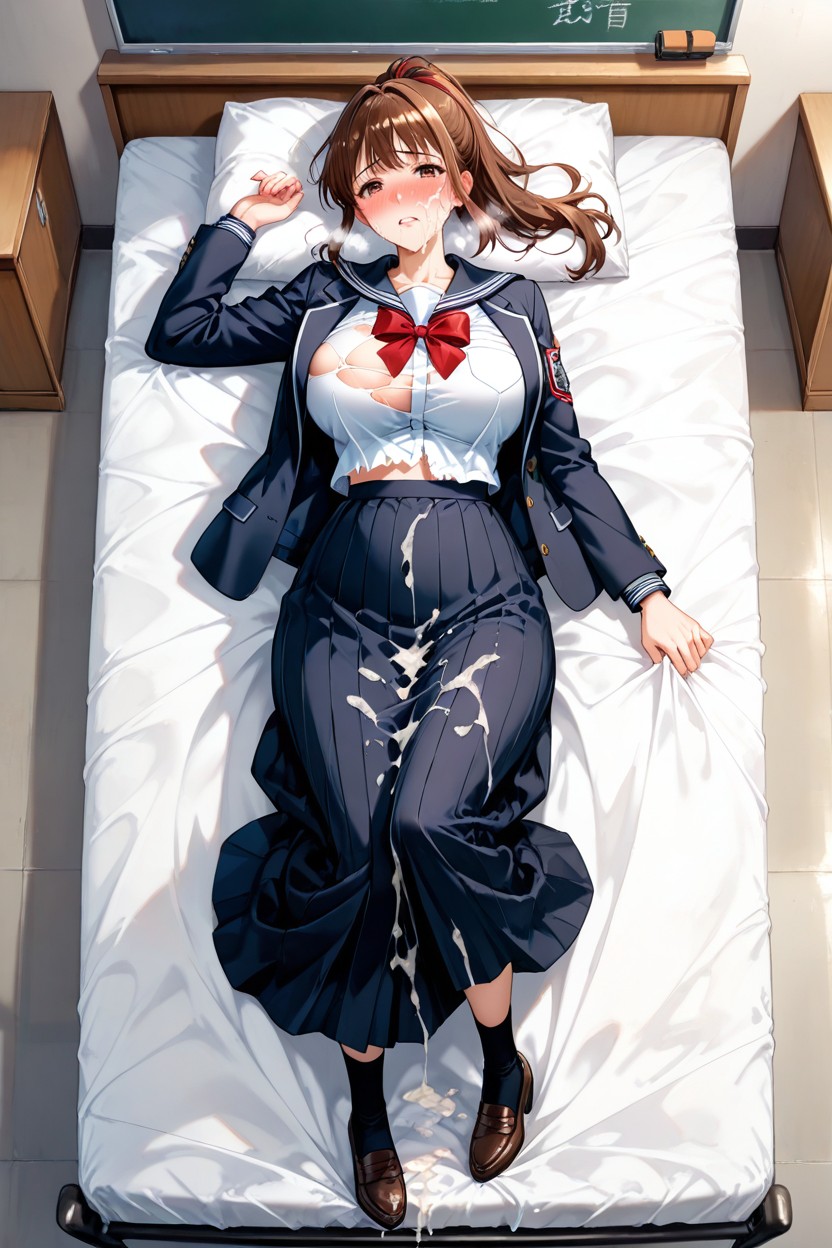 Cum, Torn Clothing, Long Skirt Hentai IA