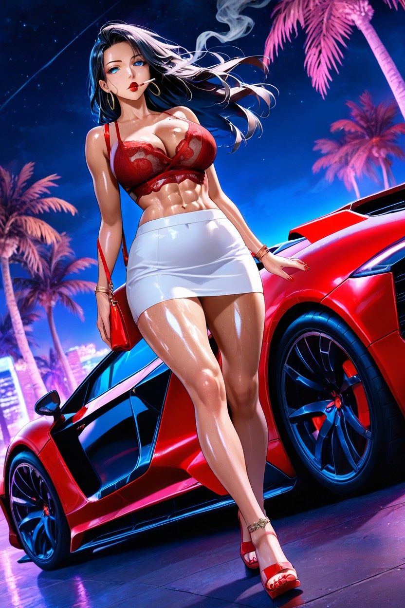 Body, View Of Ocean And Palm Trees, Chichi Hentai IA