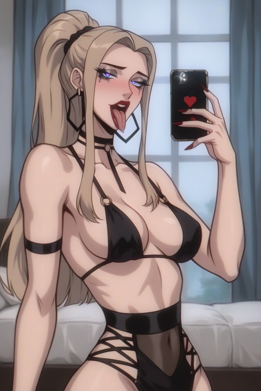 Mouth Wide Open, Ojos De Corazón, Múltiples Vistas Hentai IA