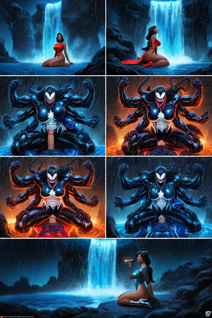 Venom Taller, Black Hair Hair, Venom Laughing Hentai IA