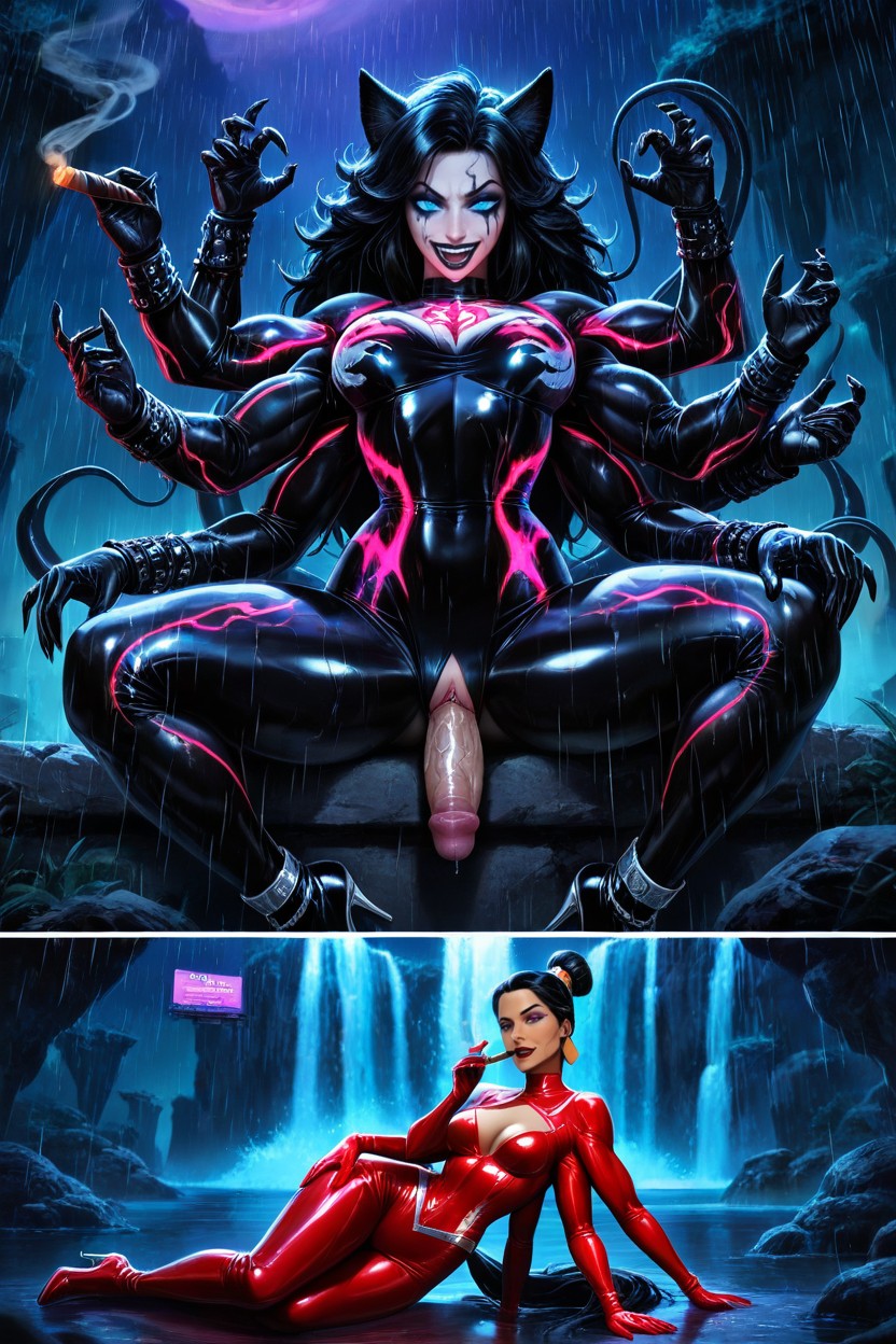 Venom Hyper Muscular, Clit Penis Close Up Detailed, Hard Shadow Hentai IA