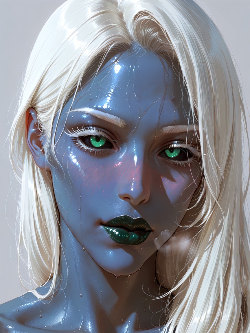Female, Immense Bold Lips, Clean Lineart Hentai IA