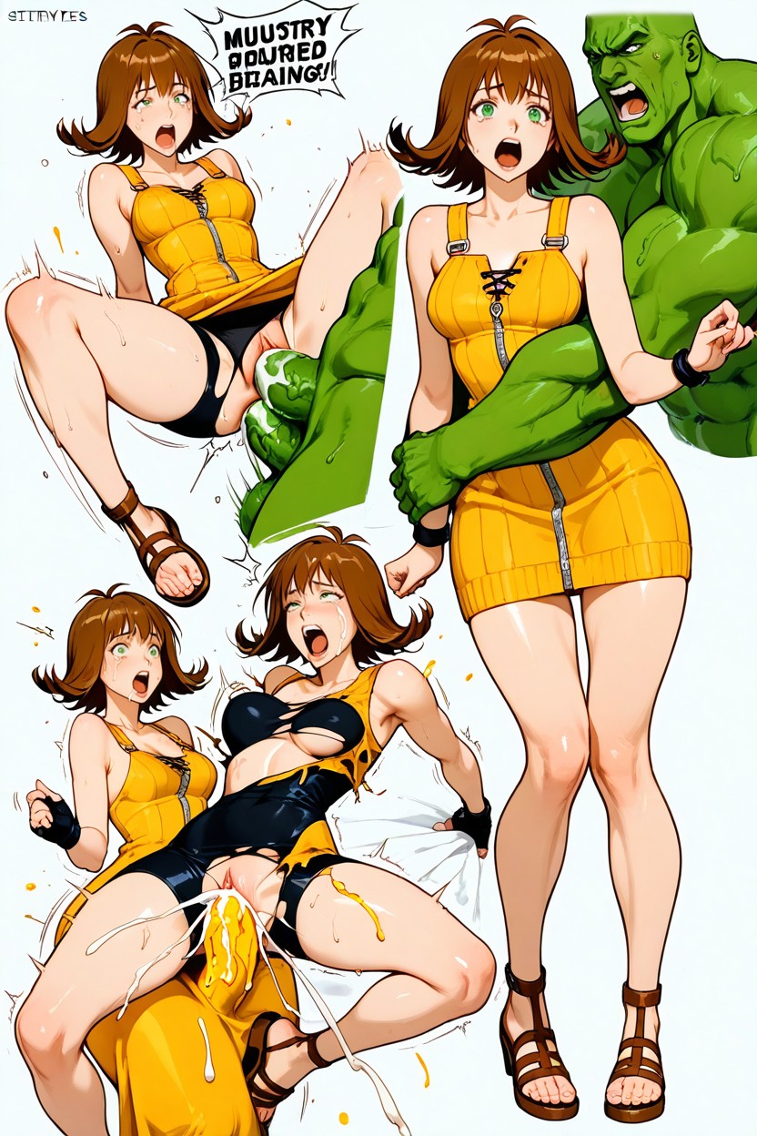 V-shaped Body, Expressive Motions, Scared Hentai AI Porn