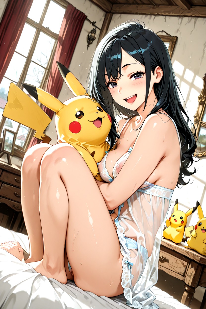 Bare Feet, Looking At Viewer, Cheerful Smile Hentai AI Porn