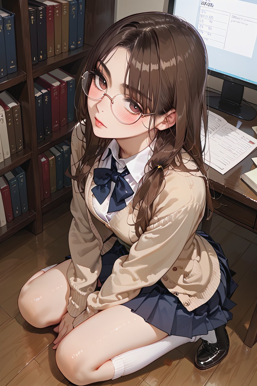 Small Ass, White Blouse, Blushing Hentai AI Porn