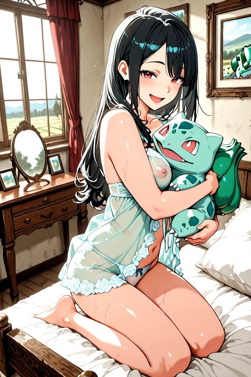 Fancy Dressing Mirror, Long Black Hair, Plano Mediot Hentai IA