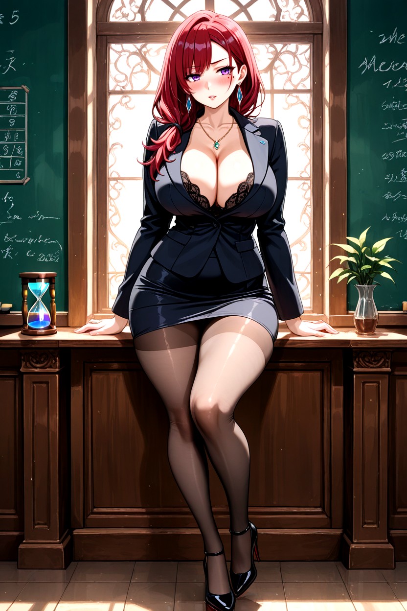 High Heels, Earrings, Large Breasts Hentai AI Porn