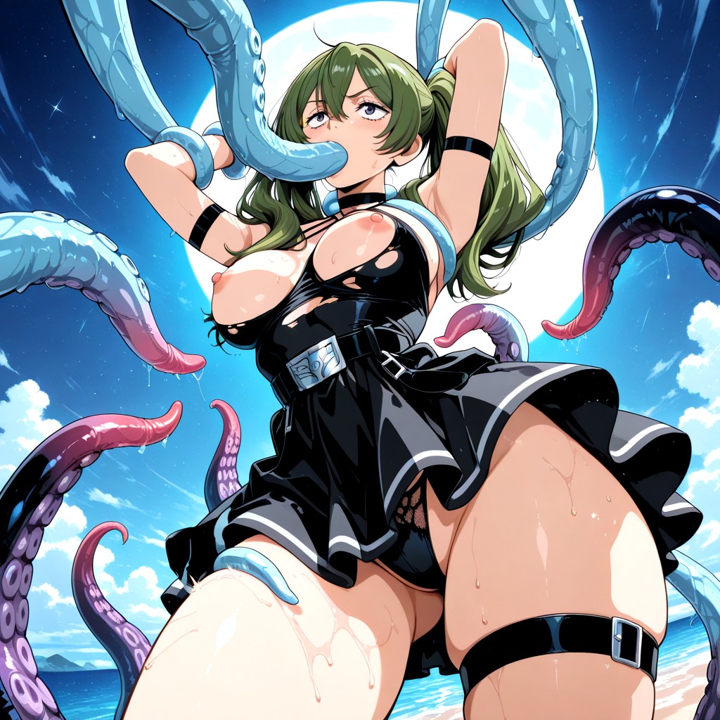 Bottom Up, Official Art, Tentacles Choker Hentai AI Porn
