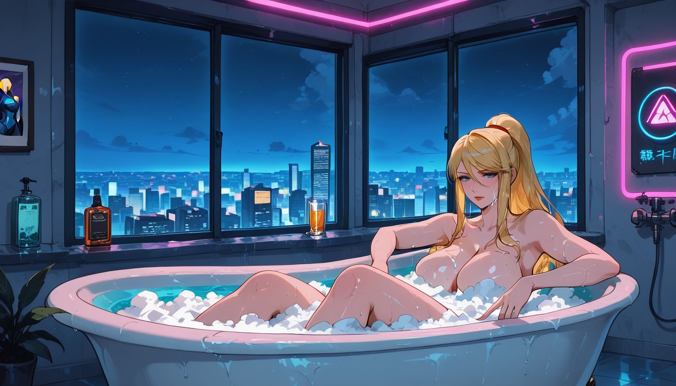 Visible Breasts, Dream Woman, Large Round Bathtub Like A Jacuzzi Hentai AI Porn