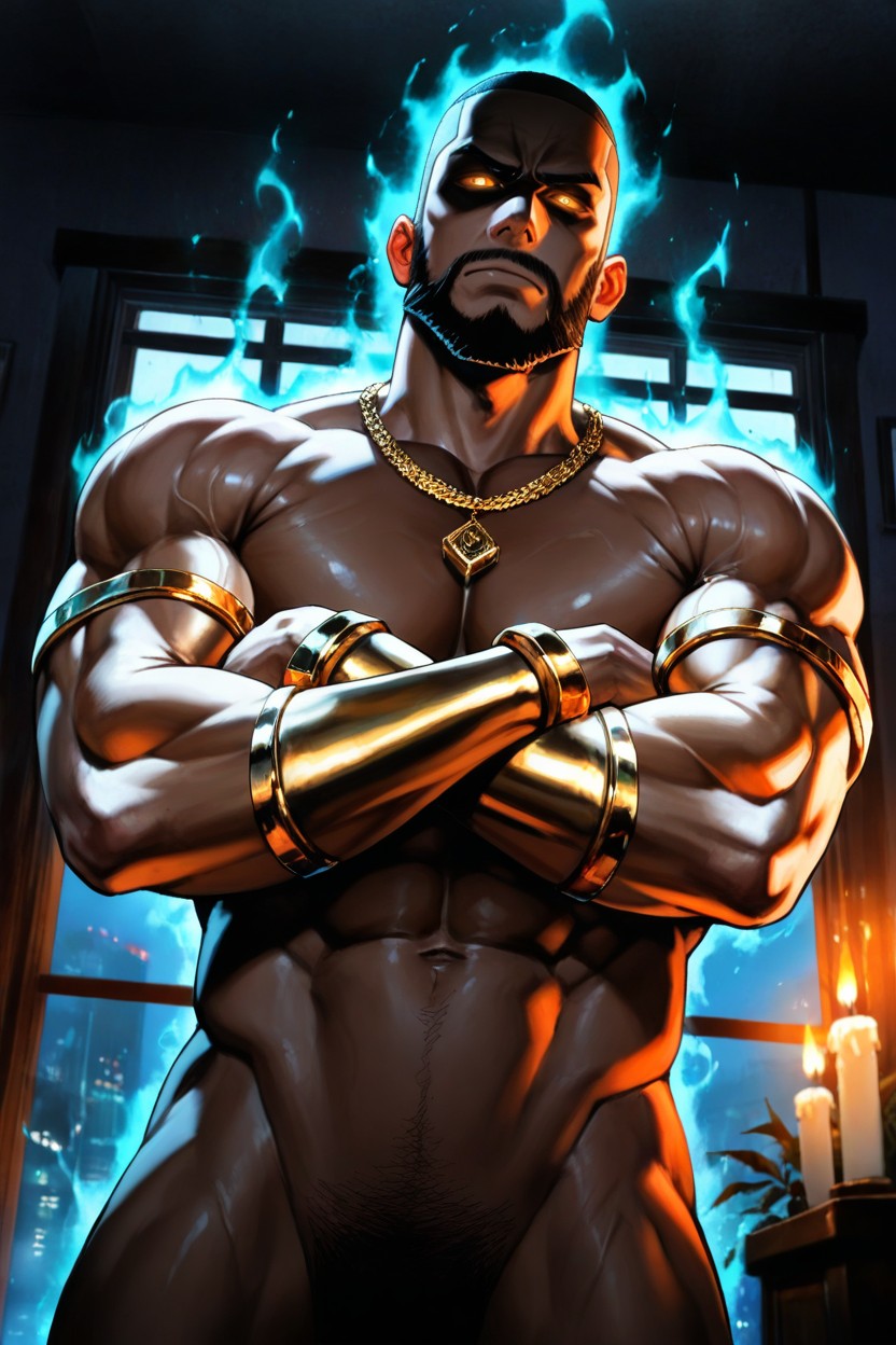 African Male, Dutch Angle, Muscular Hentai AI Porn