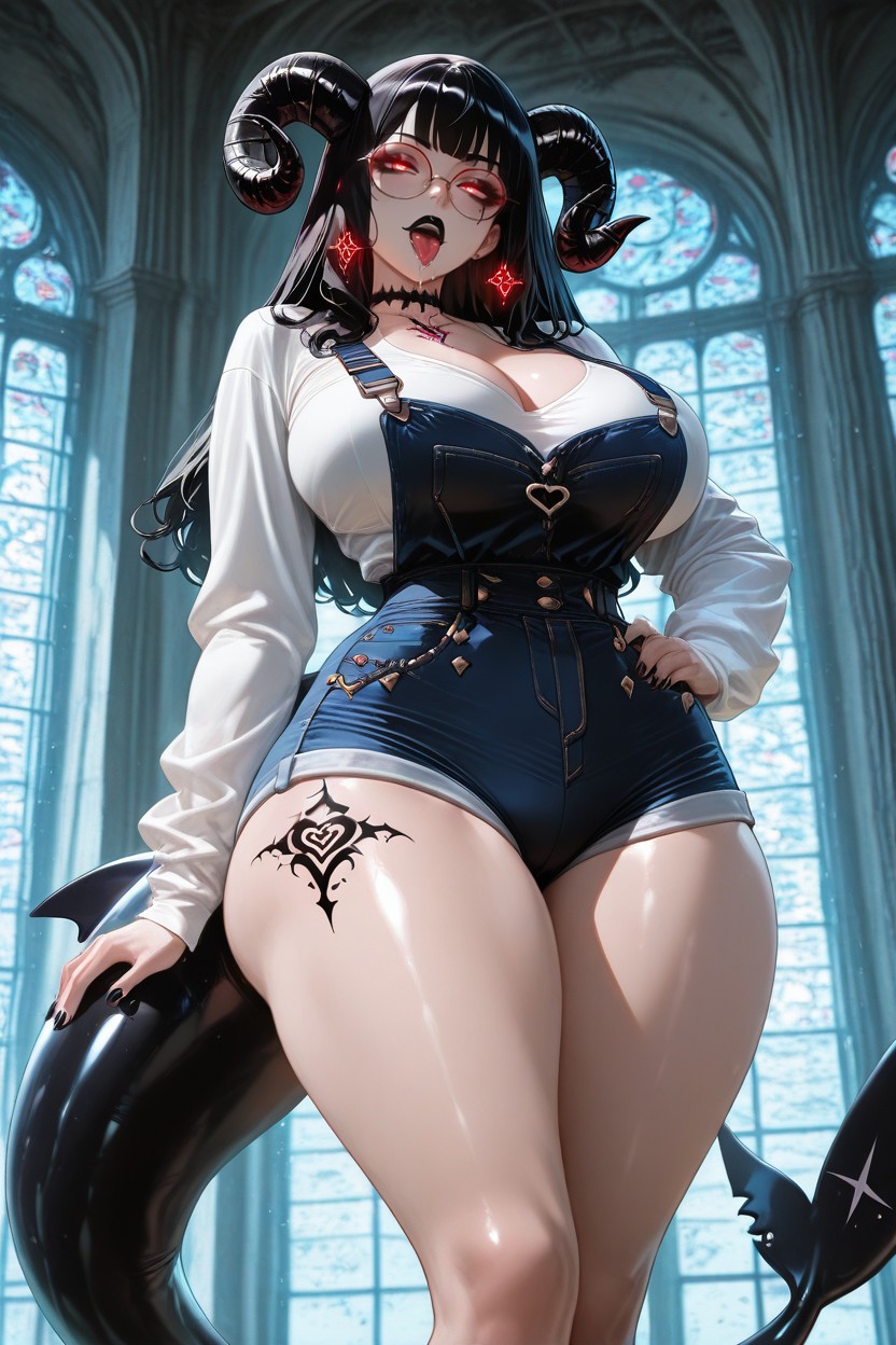 Horny, Thick Thighs, Goat Horns Hentai AI Porn