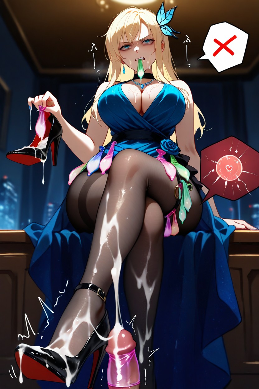 Bottom Up, Legs Crossed, Cum On Feet Hentai AI Porn