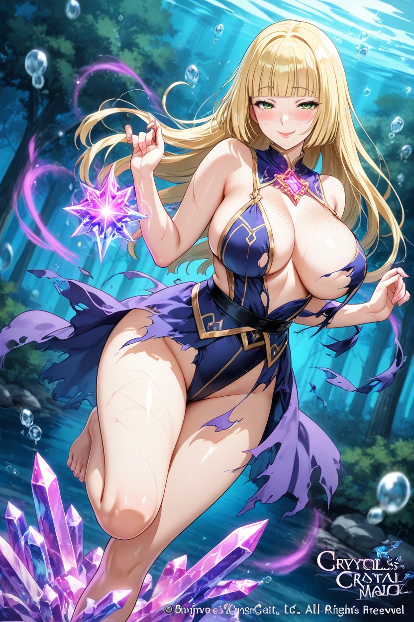 Torn Dress In Wind, Nude Breasts, Groping Her Breasts Hentai AI Porn