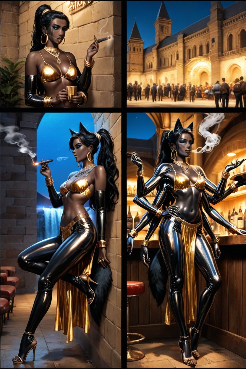 Small Ass, Night, Gold Lipstick Hentai AI Porn