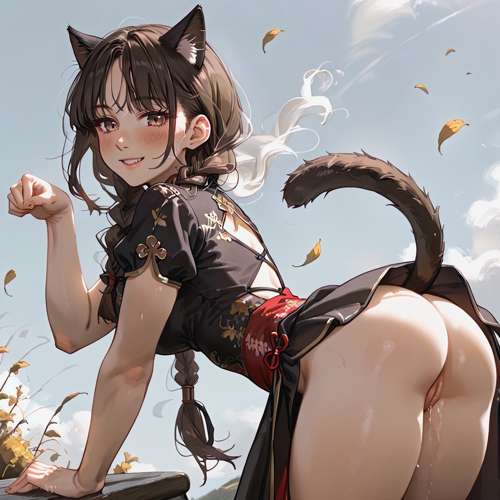 Pussy Exposed, Smile, Solo Hentai AI Porn