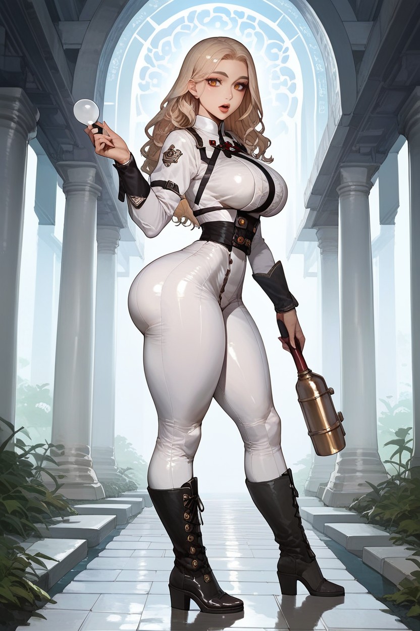 Exagereted Waist, Boots, Tunnel Is A Japan Temple Tunnel Hentai IA