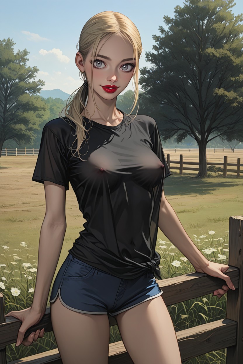 Skinnyleg, Black Cottonshirt, Big Lips Hentai AI Porn