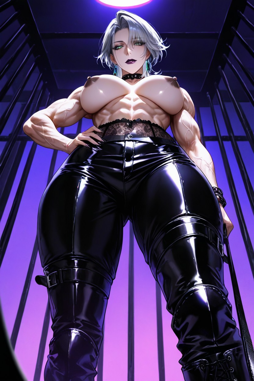 Prison Bars, Muscle, Dominant Posture Hentai AI Porn