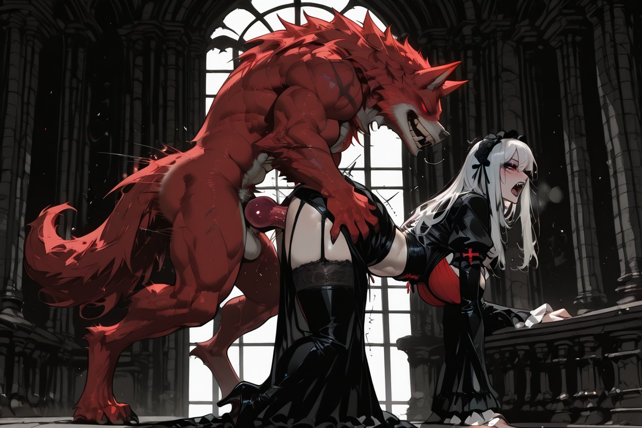 Gothic Make Up, Werewolf, Muscular Werewolf Hentai IA