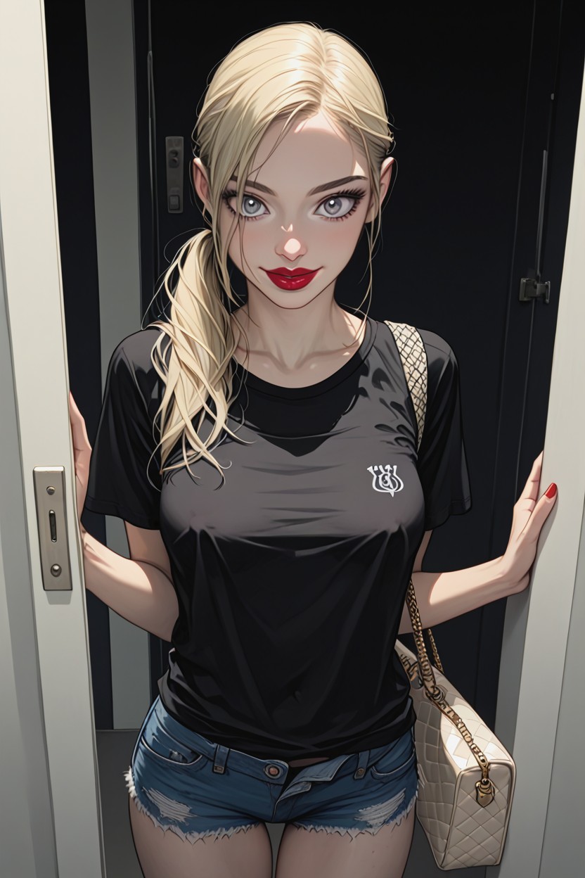 Photorealistic, Eyelashes, Grey Eyes Hentai IA