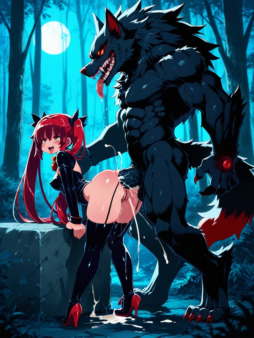 Vista Lateral, Long Legs, Cum Spilling Out Of Her Asshole Hentai IA