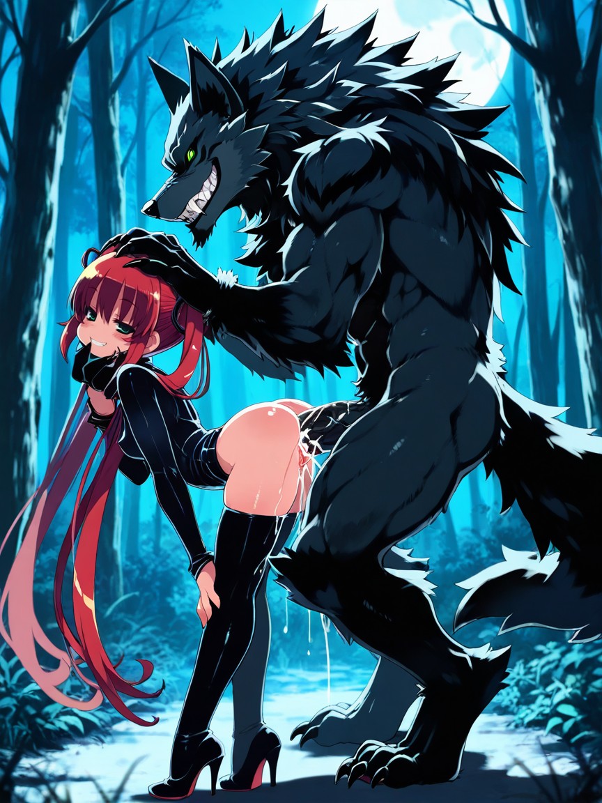 Her Original Clothes, Extremely Giant Werewolf, Moonlight Hentai IA