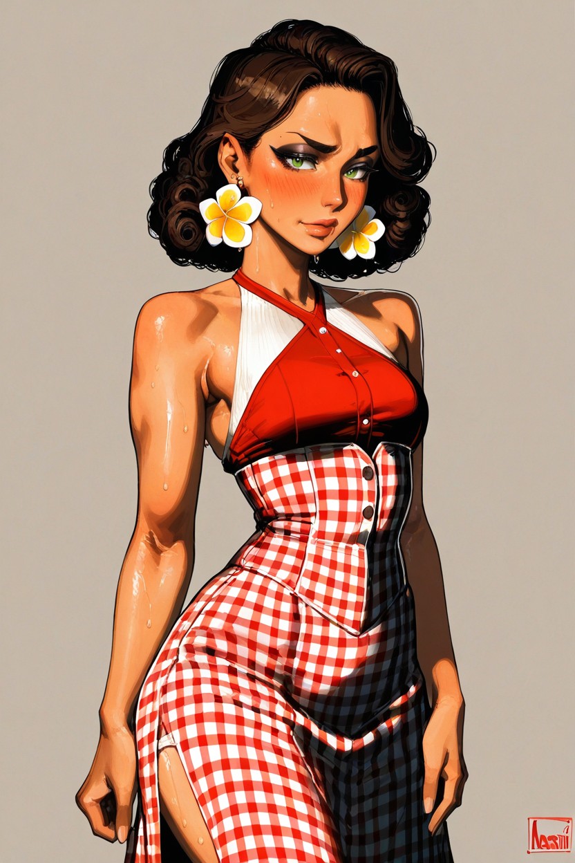 Delicate Highlights, And Balanced Feminine Proportions She Wears Delicate Accessories, Large Expressive Eyes Hentai AI Porn